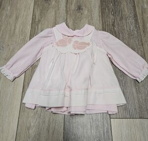 Alexis Baby Girl Dress Infant Baby 12M Pink Lace Ruffle Tiered Ribbon Pink